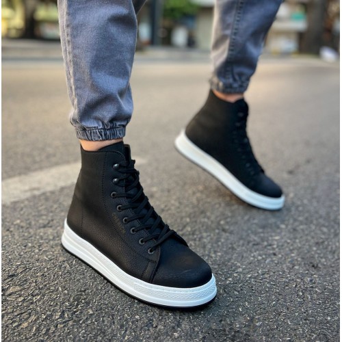 Mens Boots - Black White - 055