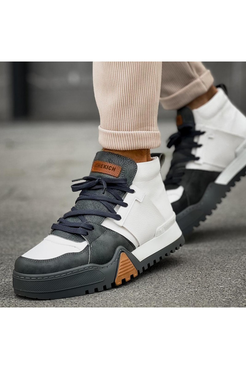 Mens Boots - White Anthracite - 057
