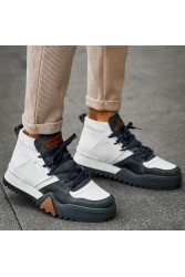 Mens Boots - White Anthracite - 057