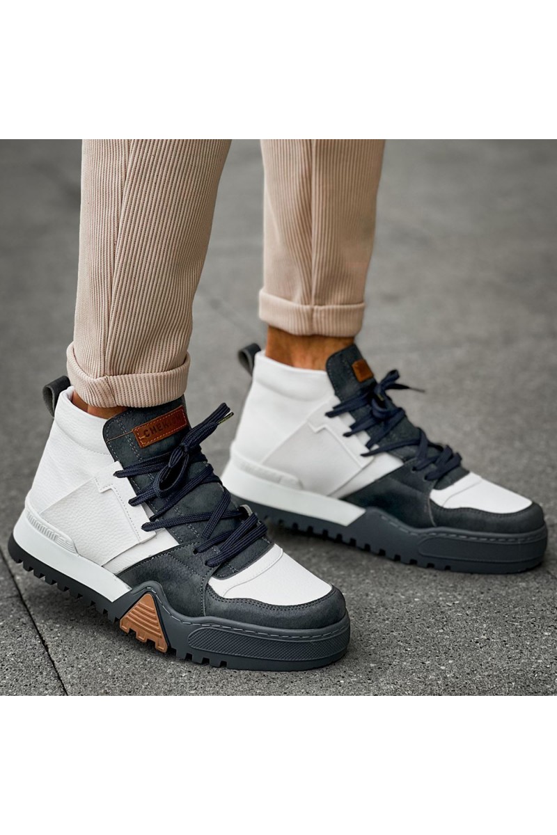 Mens Boots - White Anthracite - 057