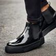 Mens Boots - Black Patent Leather - 069