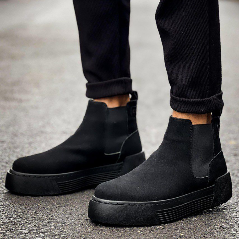 Mens Boots - Black Suede - 069