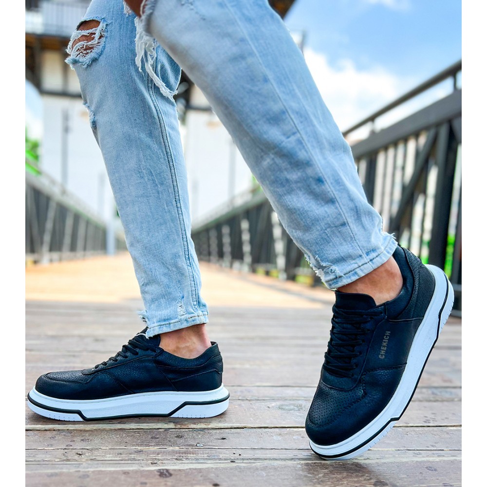 Mens Sneakers - Black White - 075