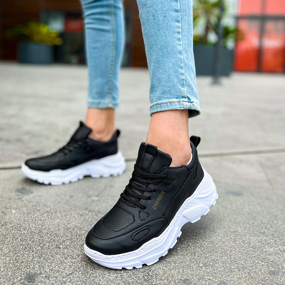 Mens Sneakers - Black White - 089