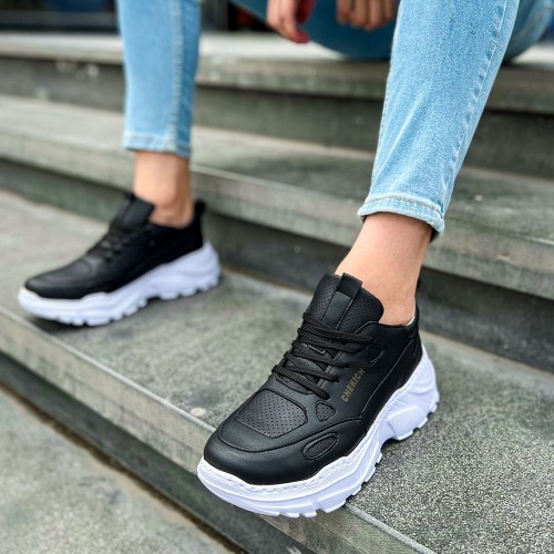 Mens Sneakers - Black White - 089