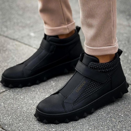 Mens High Top Sneakers - Black - 103