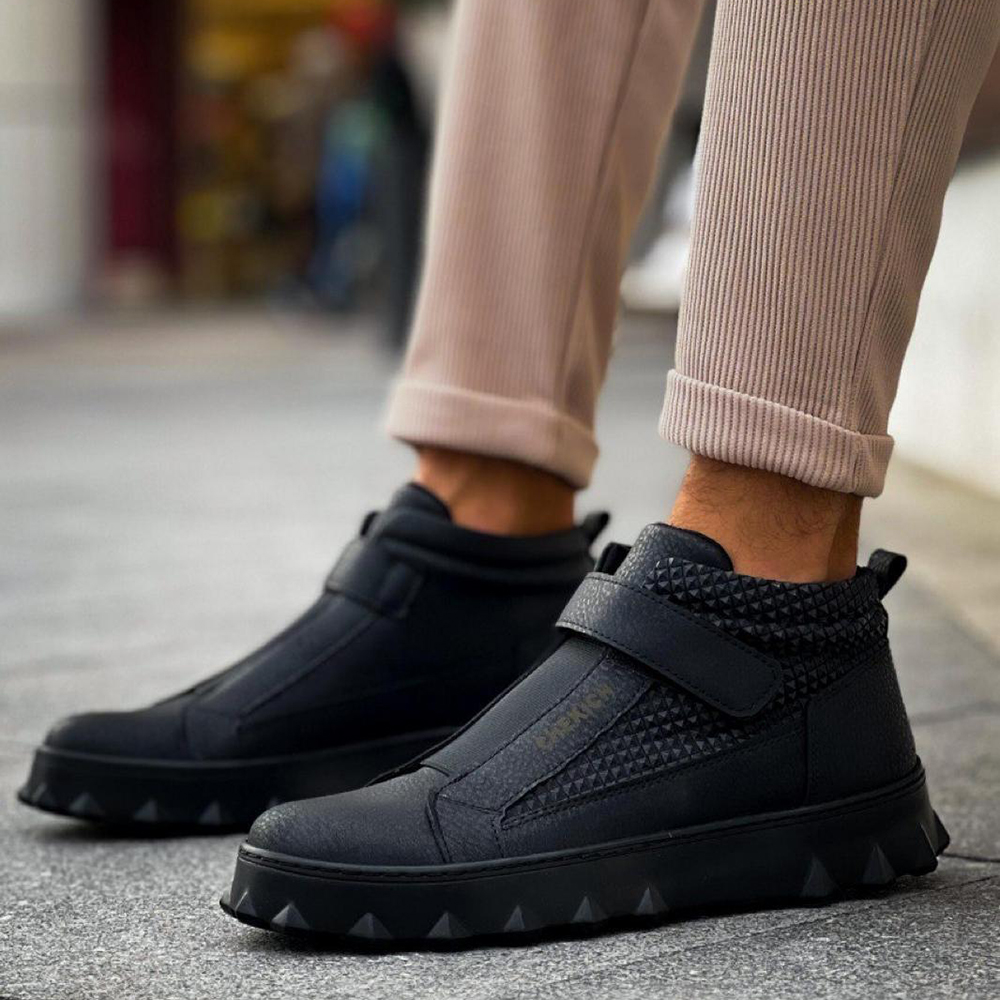 Mens High Top Sneakers - Black - 103
