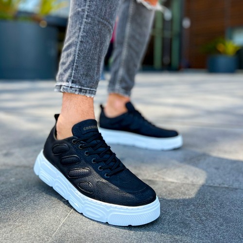 Mens Sneakers - Black White - 105