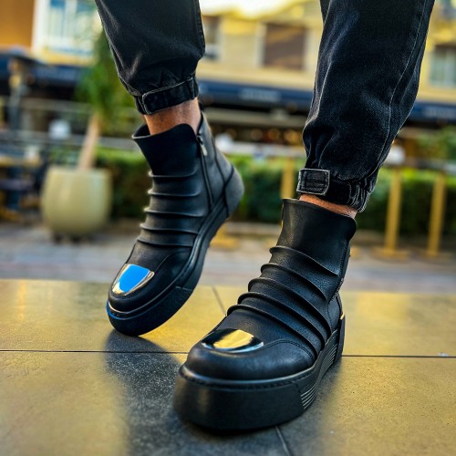 Mens High Top Sneakers - Black - 113