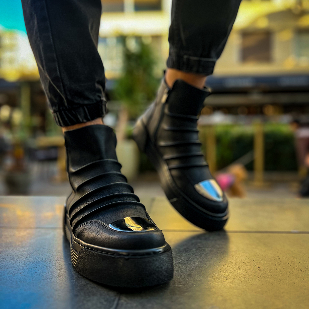 Mens High Top Sneakers - Black - 113