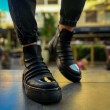 Mens High Top Sneakers - Black - 113
