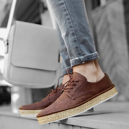Men’s Sneakers - Tan White - 117