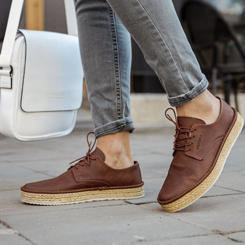 Men’s Sneakers - Tan White - 117