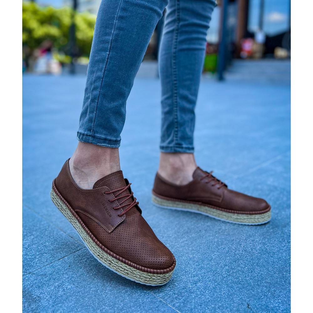Mens Sneakers - Tan White - 117