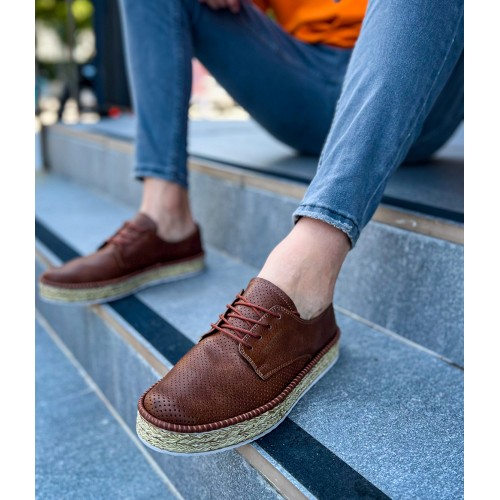 Mens Sneakers - Tan White - 117