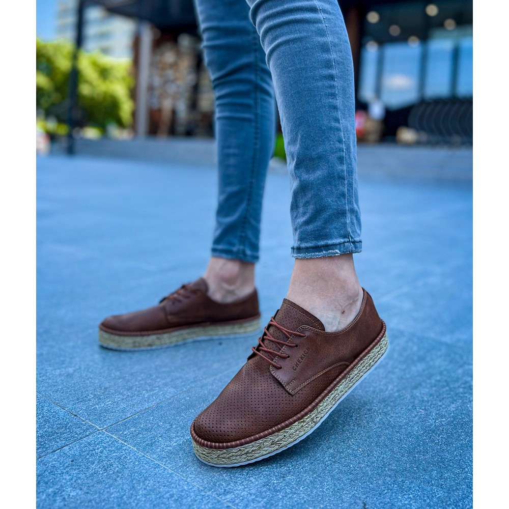 Mens Sneakers - Tan White - 117