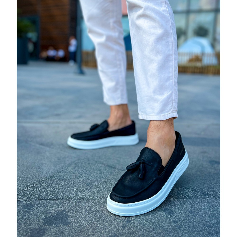 Mens Classic Shoes - Black White  - 127