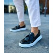 Mens Classic Shoes - Black White Patent Leather - 127