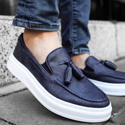 Men's Classic Shoes - Dark Blue - 127