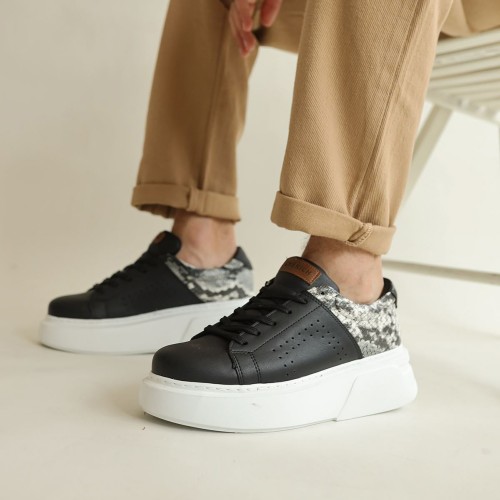 Mens Sneakers - Black White - 145