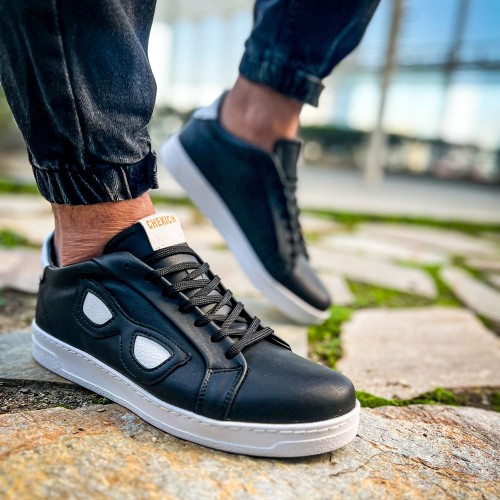 Mens Sneakers - Black White - 151