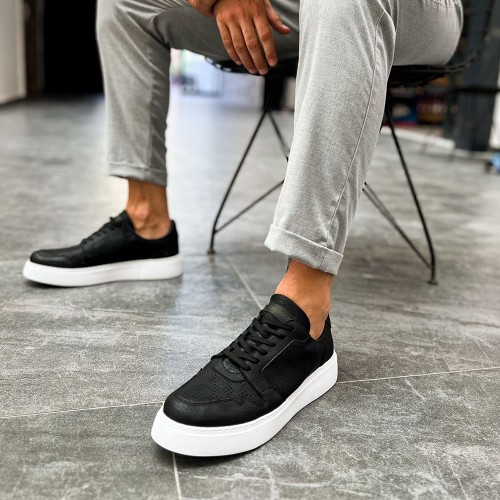 Mens Sneakers - Black White - 153