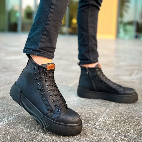 Mens High Top Sneakers - Black - 167