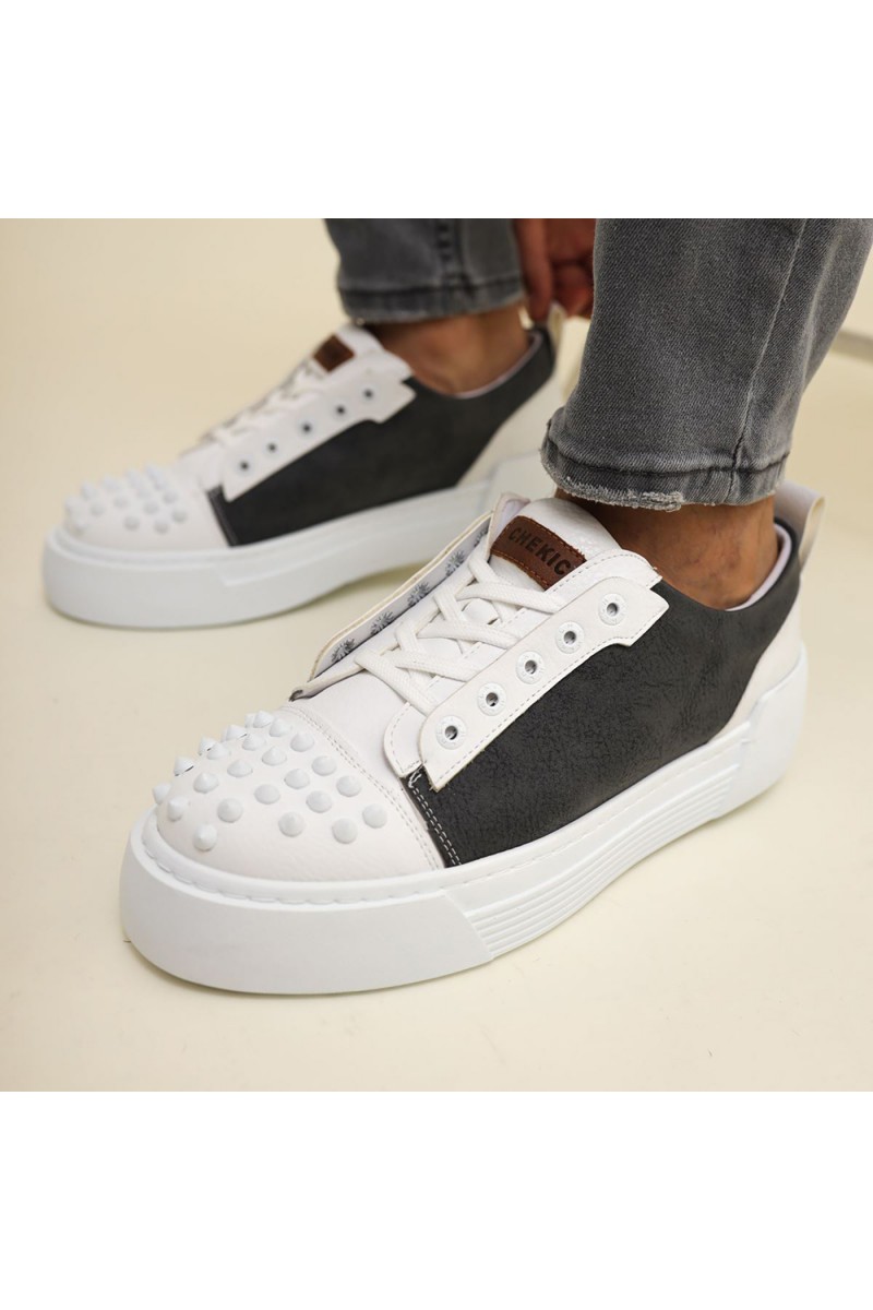 Mens Sneakers - Anthracite White - 169