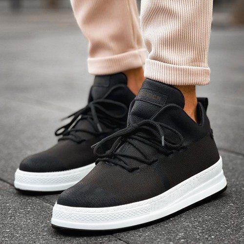 Mens Sneakers - Black White - 219