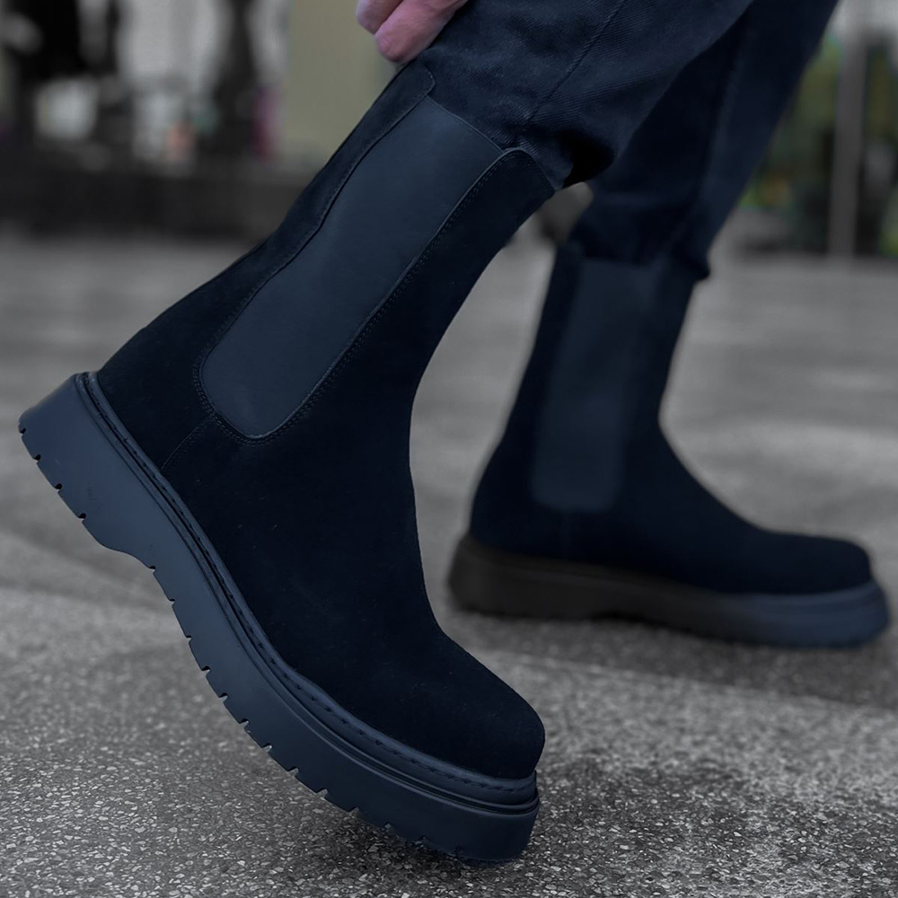 Mens Alaska Boots - Black Suede - 223