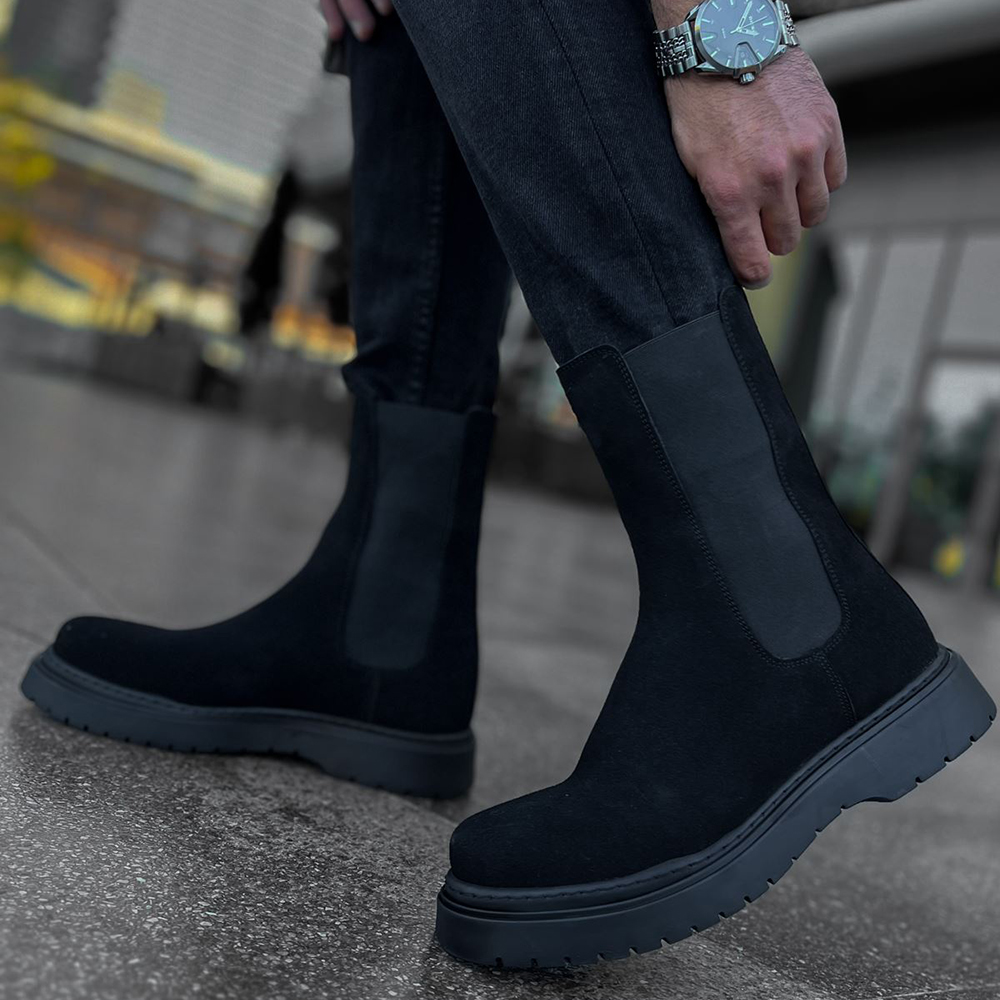 Mens Alaska Boots - Black Suede - 223