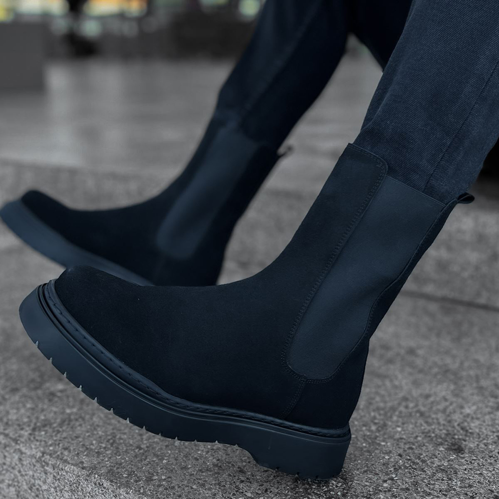 Mens Alaska Boots - Black Suede - 223