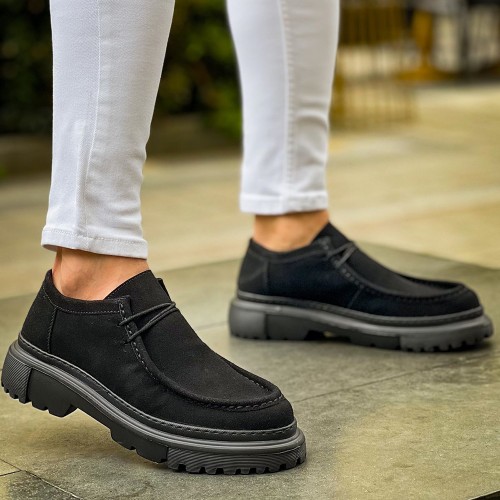 Mens Shoes - Black Suede - 2404