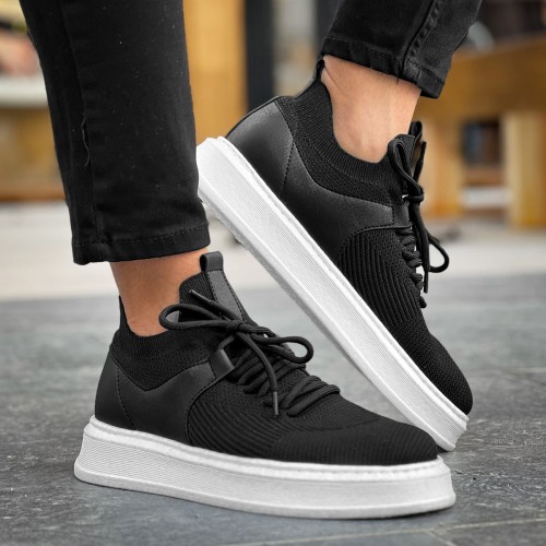 Mens Sneakers - Black White - 2408