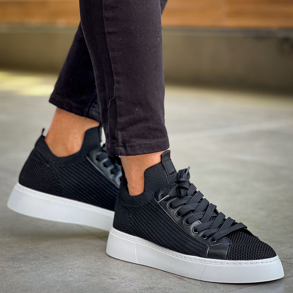 Mens Sneakers - Black White - 2423