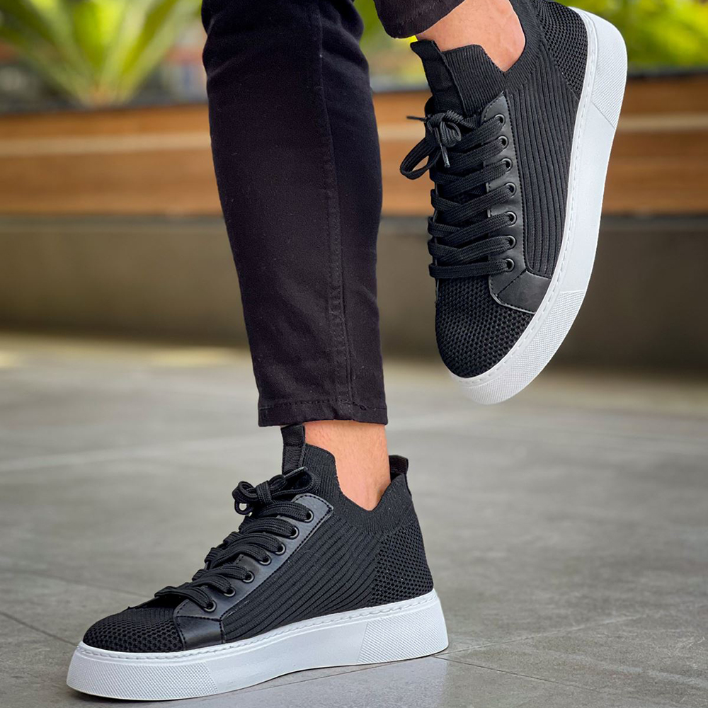 Mens Sneakers - Black White - 2423