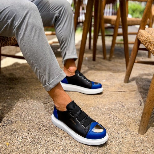Mens Sneakers - Black Sax Blue - 251