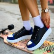 Womens Sneakers - Black Sax Blue - 251