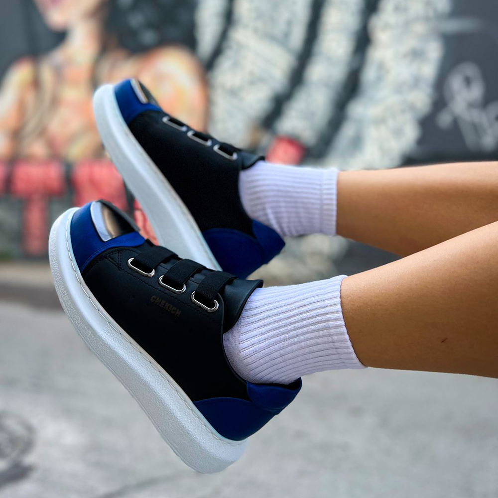 Womens Sneakers - Black Sax Blue - 251