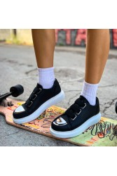 Womens Sneakers - Black White - 251