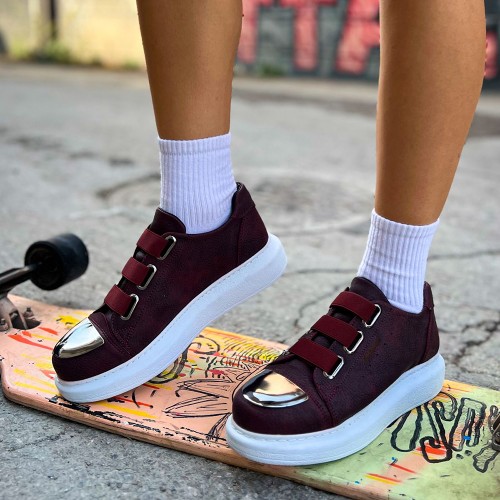 Womens Sneakers - Claret Red - 251
