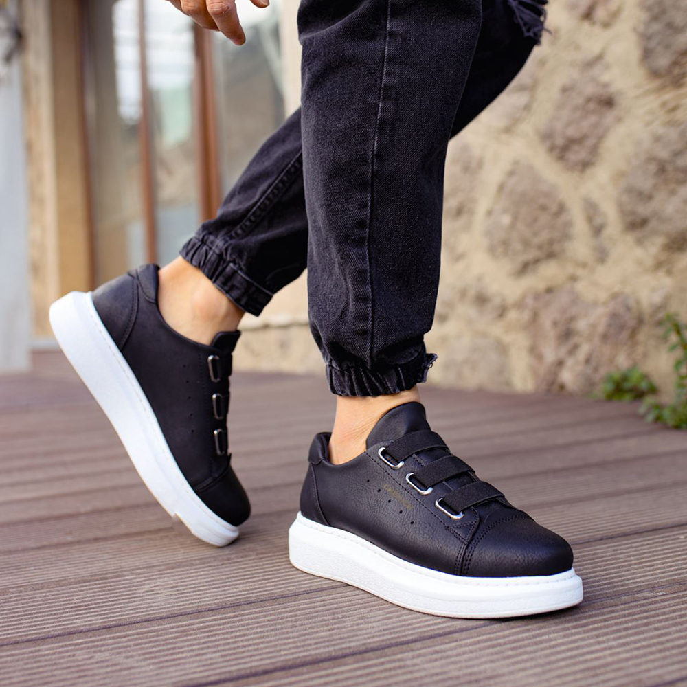 Mens Sneakers - Black White - 253