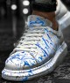 Mens Sneakers - Blue White Painted - 254