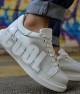 Mens Sneakers - White Silver Cool Painted - 254