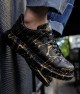 Mens Sneakers - Black Gold Painted - 254