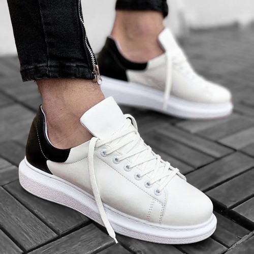 Mens Sneakers - White Black - Apollo