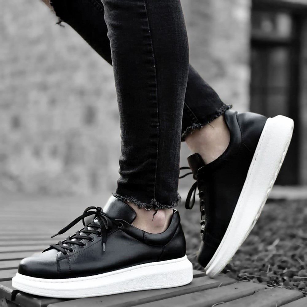 Mens Sneakers - Black White - Apollo