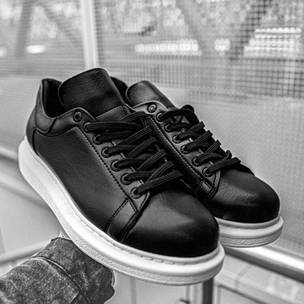 Mens Sneakers - Black White - Apollo