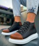 Mens High Top Sneakers - Black Tan - Enzo