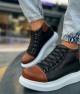 Mens High Top Sneakers - Black Tan - Enzo
